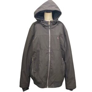 Tommy Hilfiger Men's Black Hooded Zip Up Bomber Jacket XXL